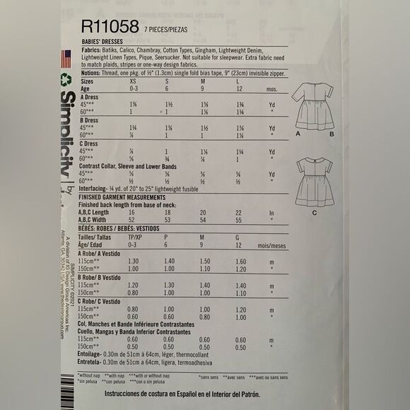 Simplicity baby dress pattern - Picture 2 of 2